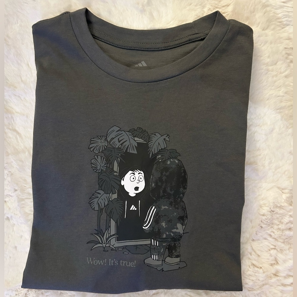 Adidas Men’s Graphic Tee – “Wow! It’s true!” – Size M – 100% Cotton